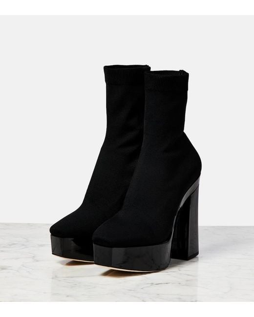 Jimmy Choo Black Giome 140 Platform Sock Boots