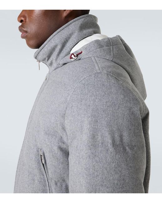 Brunello Cucinelli Wattierte Jacke Aus Wolle in Gray für Herren