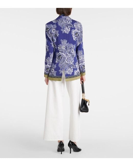 Etro Blue Printed Blazer