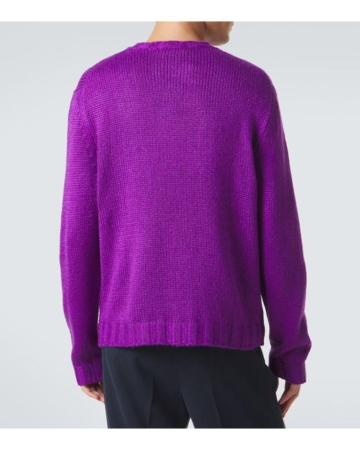 Saman Amel Pullover Gio Aus Seide in Purple für Herren