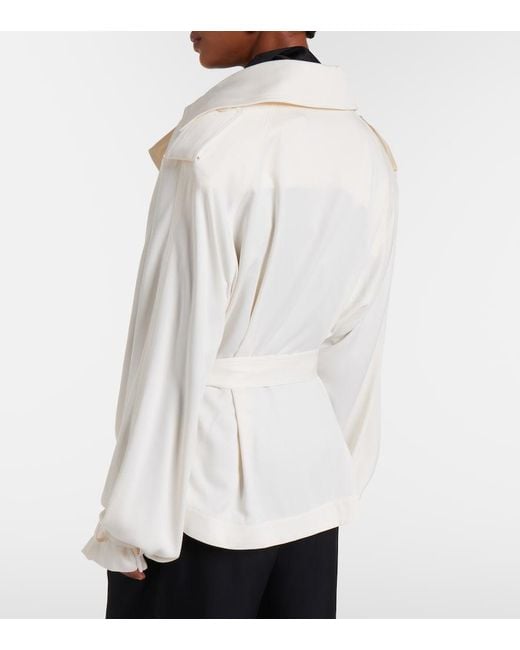 Frankie Shop Natural Elva Cropped Trench Coat