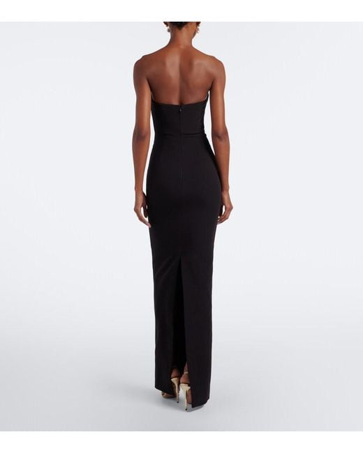 Roland Mouret Black Draped Bustier Gown