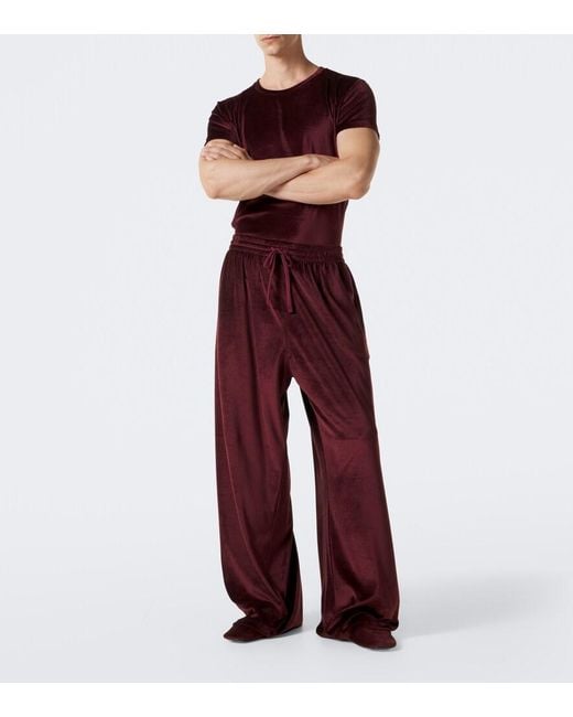 Gucci Red Tasseled Velvet Mules for men