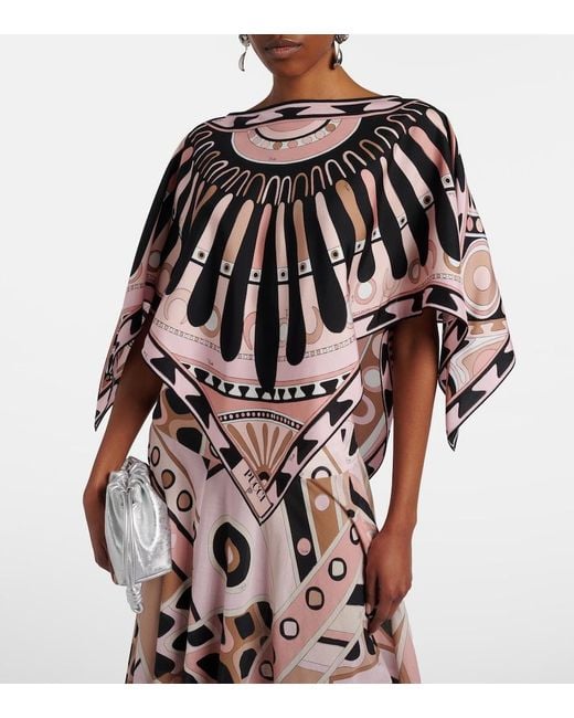 Emilio Pucci Pink Soleil Silk Twill Blouse