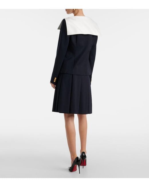 Alessandra Rich Blue Wool-Blend Jacket