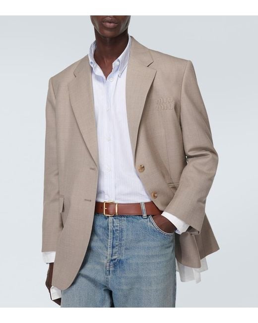 Cinturon De Piel Miu Miu de hombre de color Brown