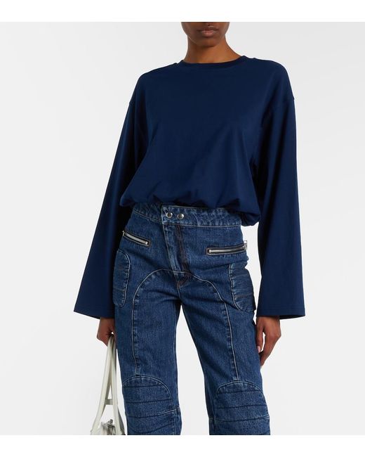 Jean Paul Gaultier Blue Cotton Bodysuit
