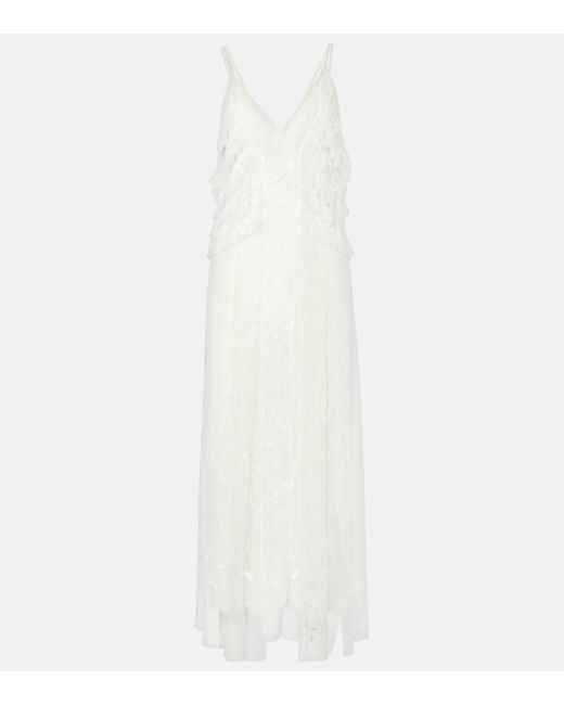 Blumarine White Lace Slip Dress