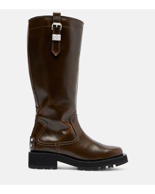 Ganni Brown Studs Knee-High Boots