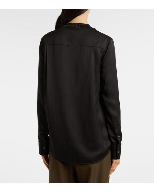 Loewe Black Silk Satin Blouse