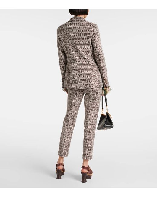 Etro Brown Blazer Aus Einem Baumwollgemisch