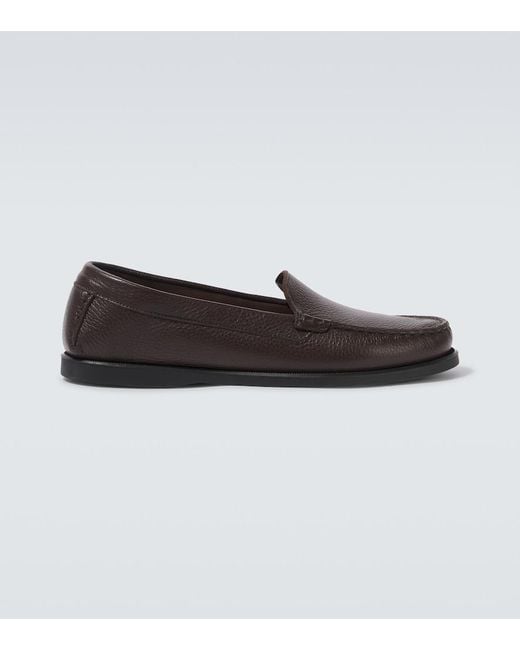 Saman Amel Black City Leather Loafers for men