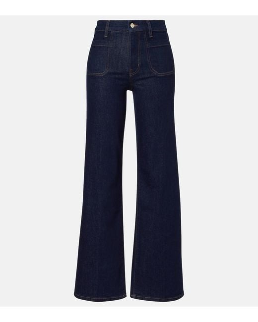 FRAME Blue Wide-Leg Jeans Le Slim Palazzo