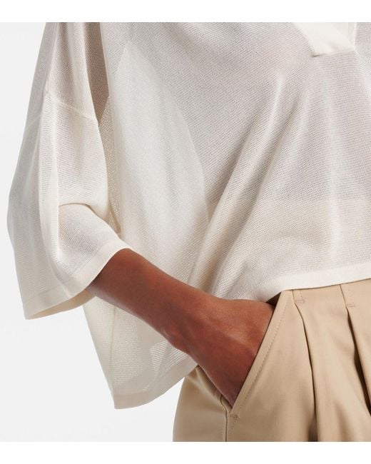 Max Mara White Didy Knitted Cotton-Blend Shirt
