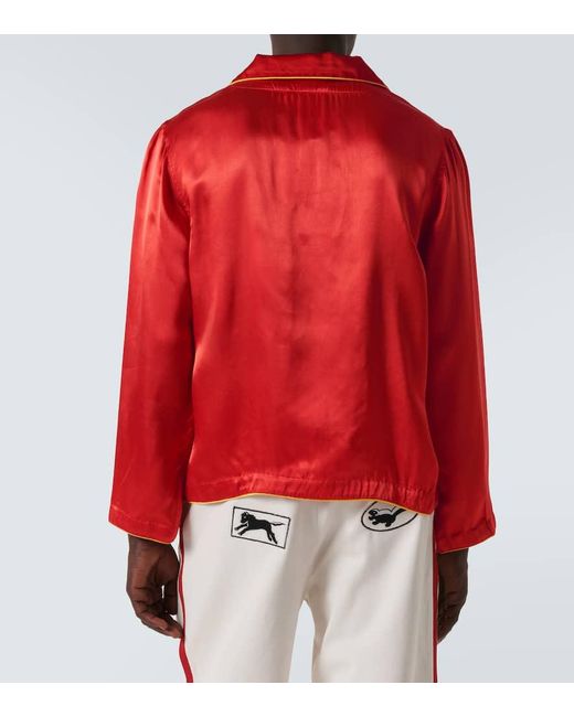 Camicia Bronco con ricamo di Bode in Red da Uomo