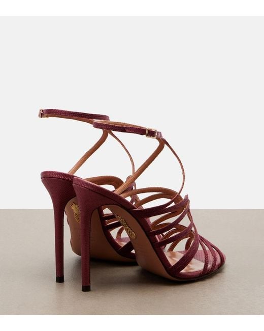Aquazzura Red Serenade Raffia Sandals