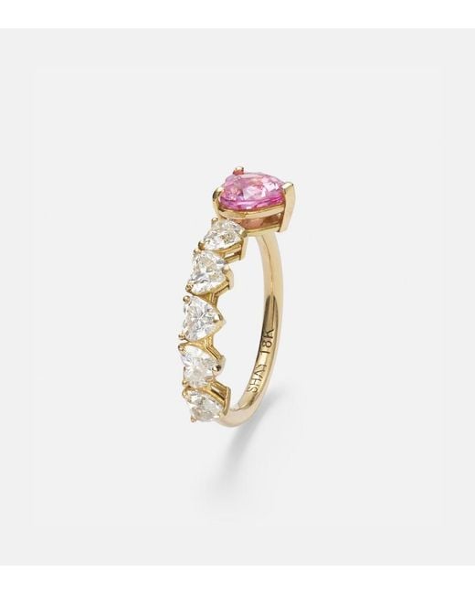 SHAY White 18Kt Ring With Sapphire And Diamonds