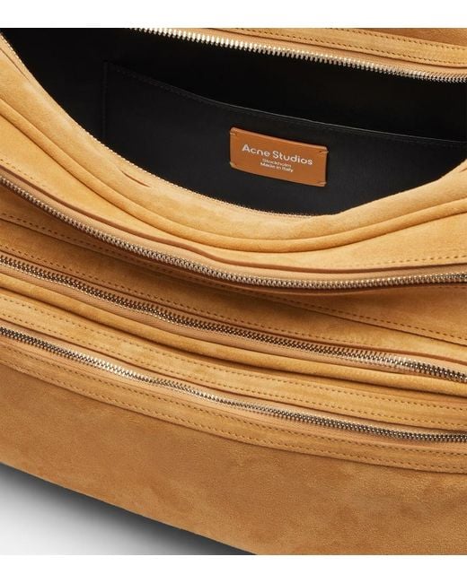 Acne Natural Camero Medium Suede Shoulder Bag