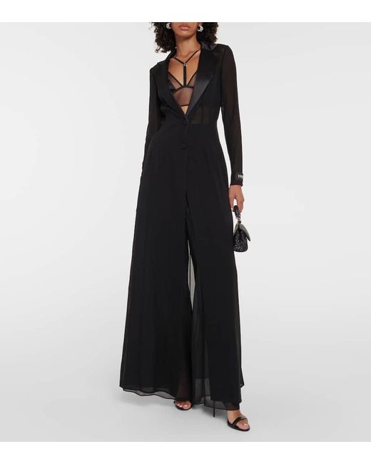 Cappotto in chiffon di misto seta di Dolce & Gabbana in Black