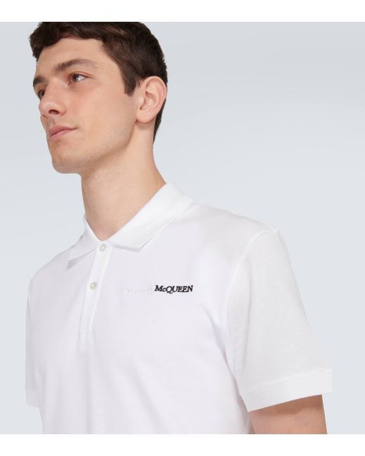 Alexander McQueen White Logo Shirt Polo for men