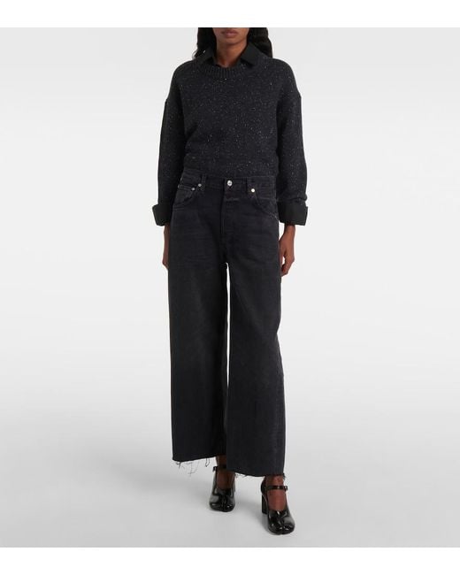 Citizens of Humanity Blue Ayla Cropped Wide-Leg Jeans