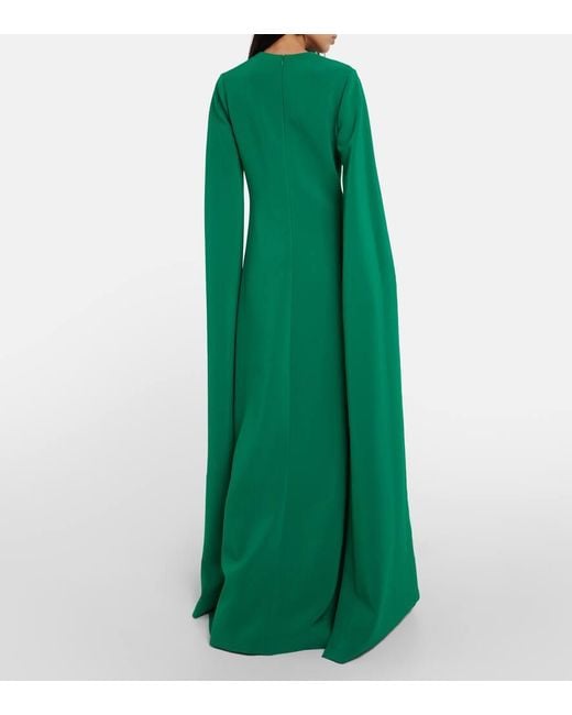 Elie Saab Green Embellished Cady Gown