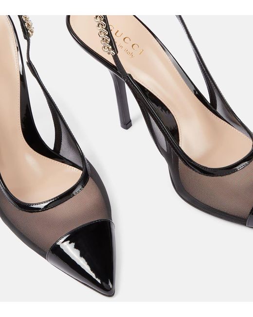Gucci Black Signoria Pumps Mit Fersenriemchen, Grösse