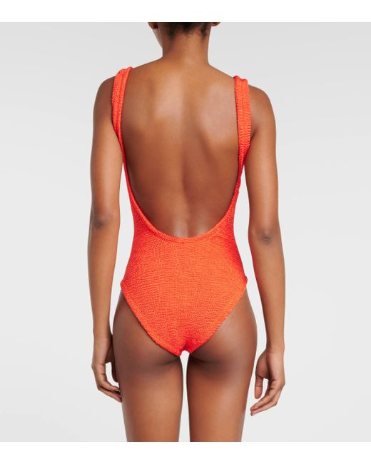 Hunza G Red Square Neck Swimsuit