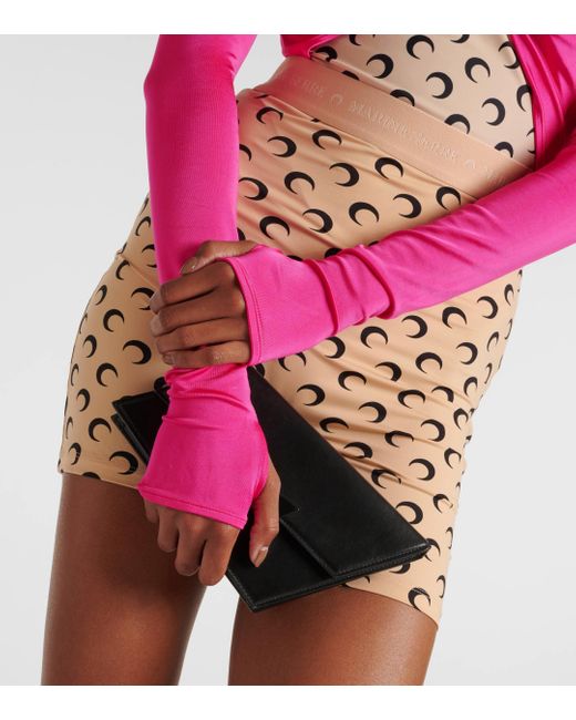 MARINE SERRE Pink Regenerated Jersey Bodysuit
