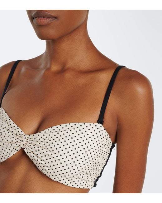 Hunza G White Delphine Polka-Dot Reversible Bikini