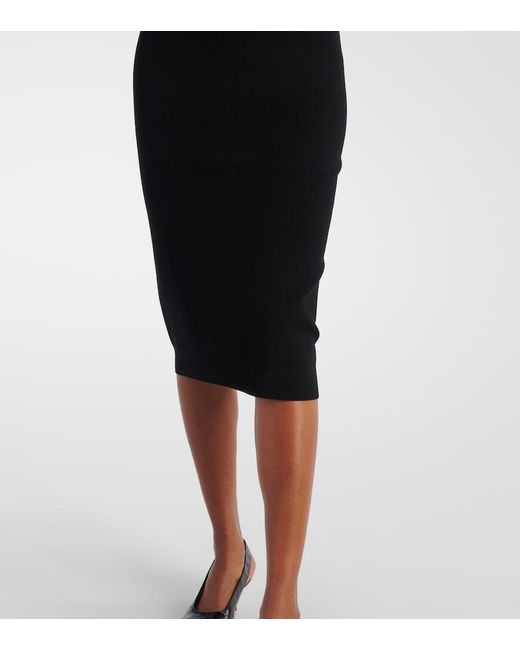 Max Mara Black Teak Knitted Midi Dress