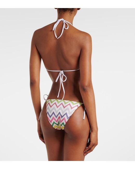 Missoni White Zigzag Lame Bikini