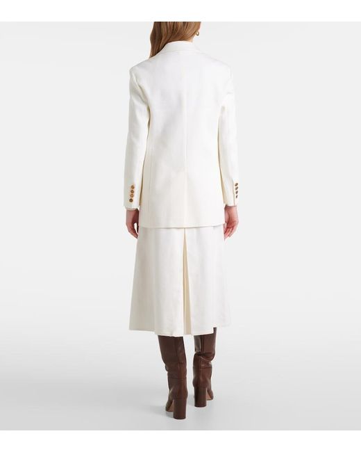 Max Mara White Single-Breasted Cotton Drill Jacket