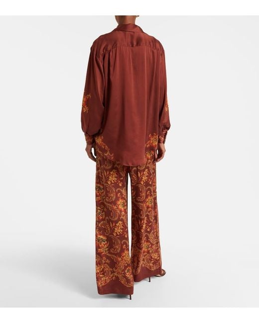 ALÉMAIS Orange Hemd Seraphina Aus Seidensatin