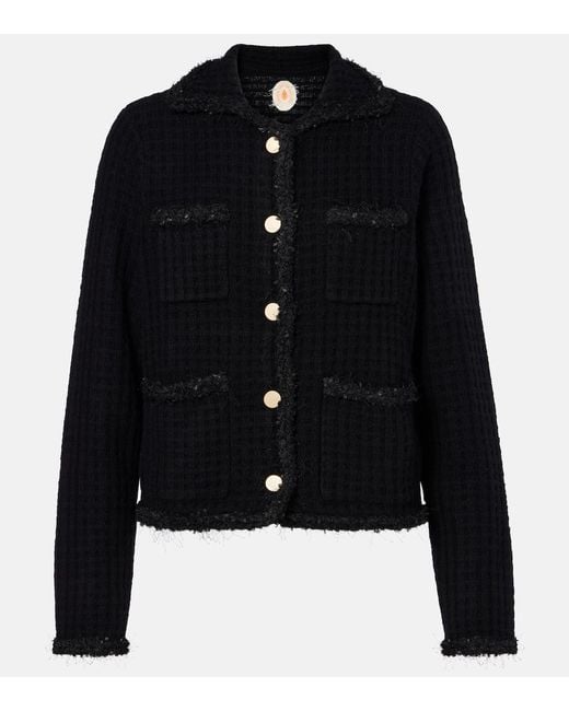 Jardin Des Orangers Black Wool And Cashmere Cardigan