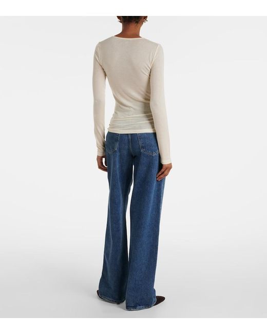Agolde White Faustine Henley Shirt