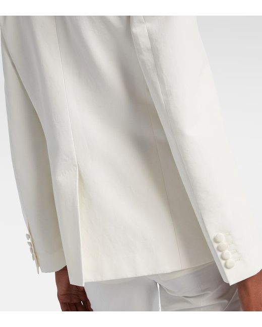 Valentino White Cotton And Linen Blazer