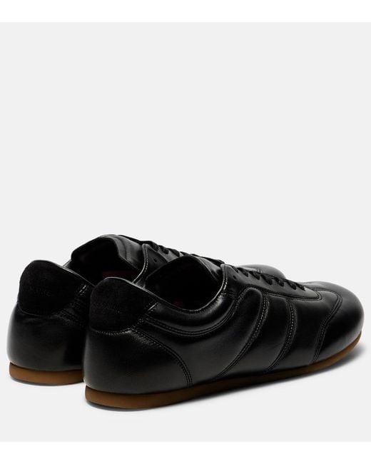 Lemaire Black Soft Runner Leather Sneakers