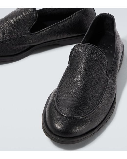 George Cleverley Black Cornwall Leather Loafers for men