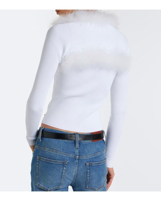 Gucci White Ribbed-Knit Shrug And Tank Top Set