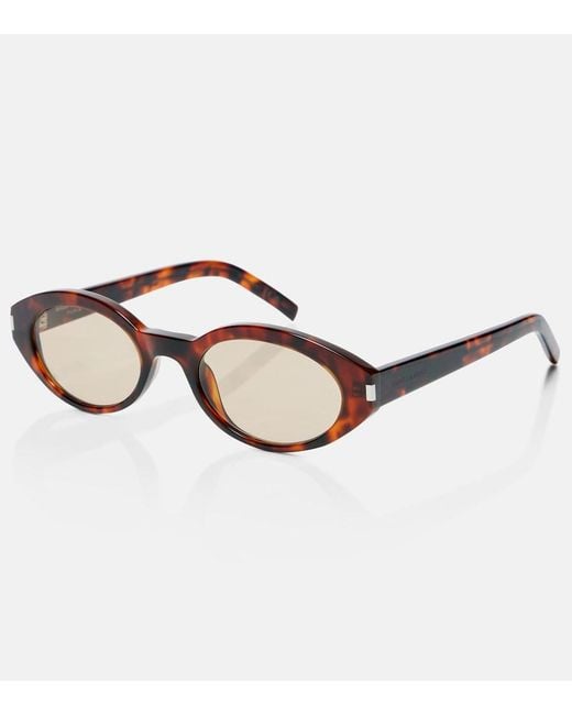 Saint Laurent Brown Sl 567 Oval Sunglasses