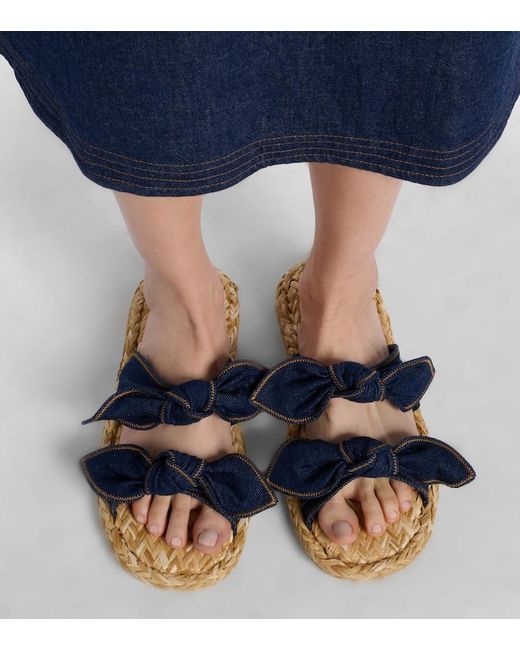 Zimmermann Blue Carousel Denim Espadrille Slides