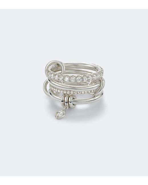 Spinelli Kilcollin White Inara Heart Sterling Ring With Diamonds