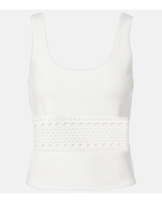 Jonathan Simkhai White Fitzgerald Open-Knit Tank Top