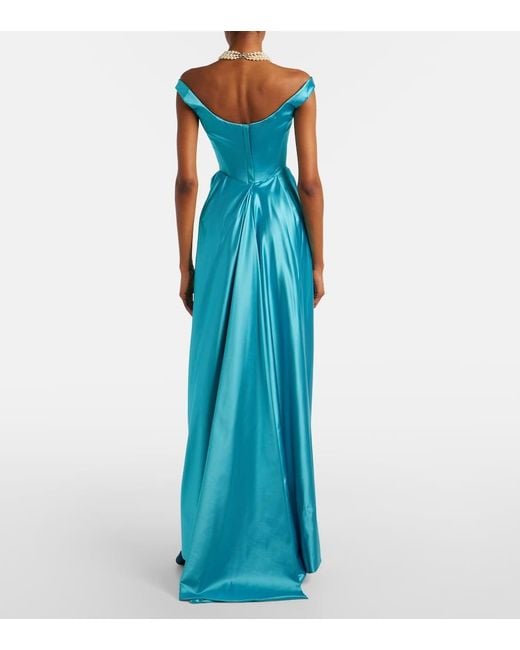 Vivienne Westwood Blue Nova Camille Satin Bustier Gown