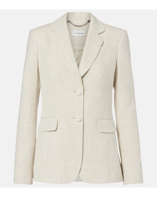 Altuzarra Natural Fenice Linen-Blend Blazer