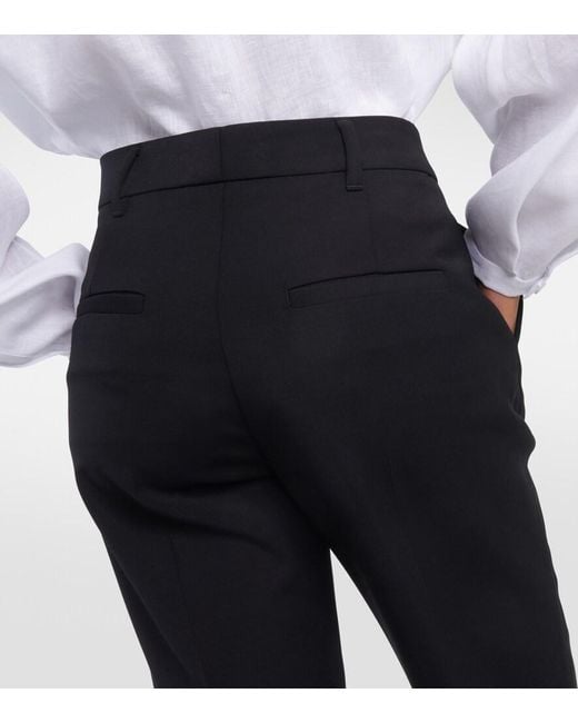 Gabriela Hearst Black Francisco High-Rise Straight Wool Pants