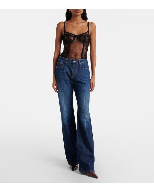 Dolce & Gabbana Blue Mid-Rise Flared Jeans