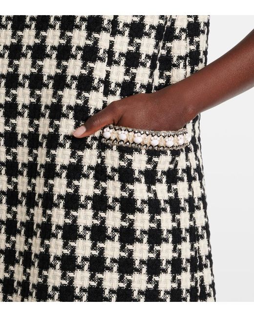 Valentino Black Embellished Tweed Minidress