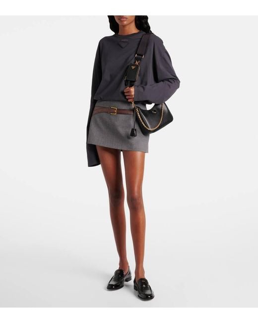 Prada Black Re-Edition 2005 Small Leather Shoulder Bag
